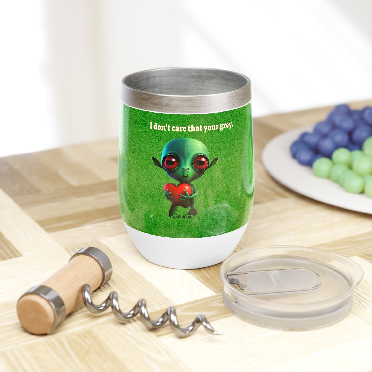 I don't care that your grey - Chill Wine Tumbler (green turf)