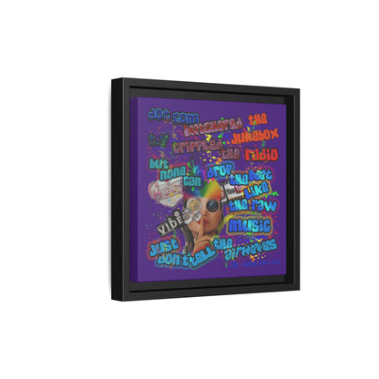 drop the beat - framed canvas art (purple)