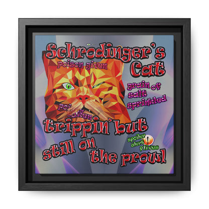 schrodinger's cat - framed canvas art (grey-pink wave)