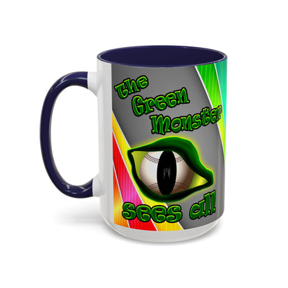 green monster - Accent Mug (rainbow split)