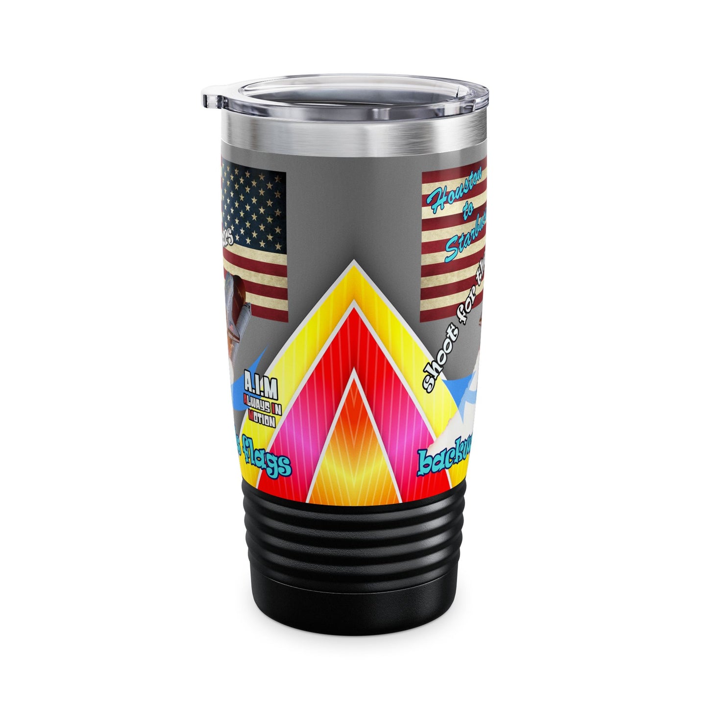 shoot for the stars - Ringneck Tumbler, 20oz (rainbow split)