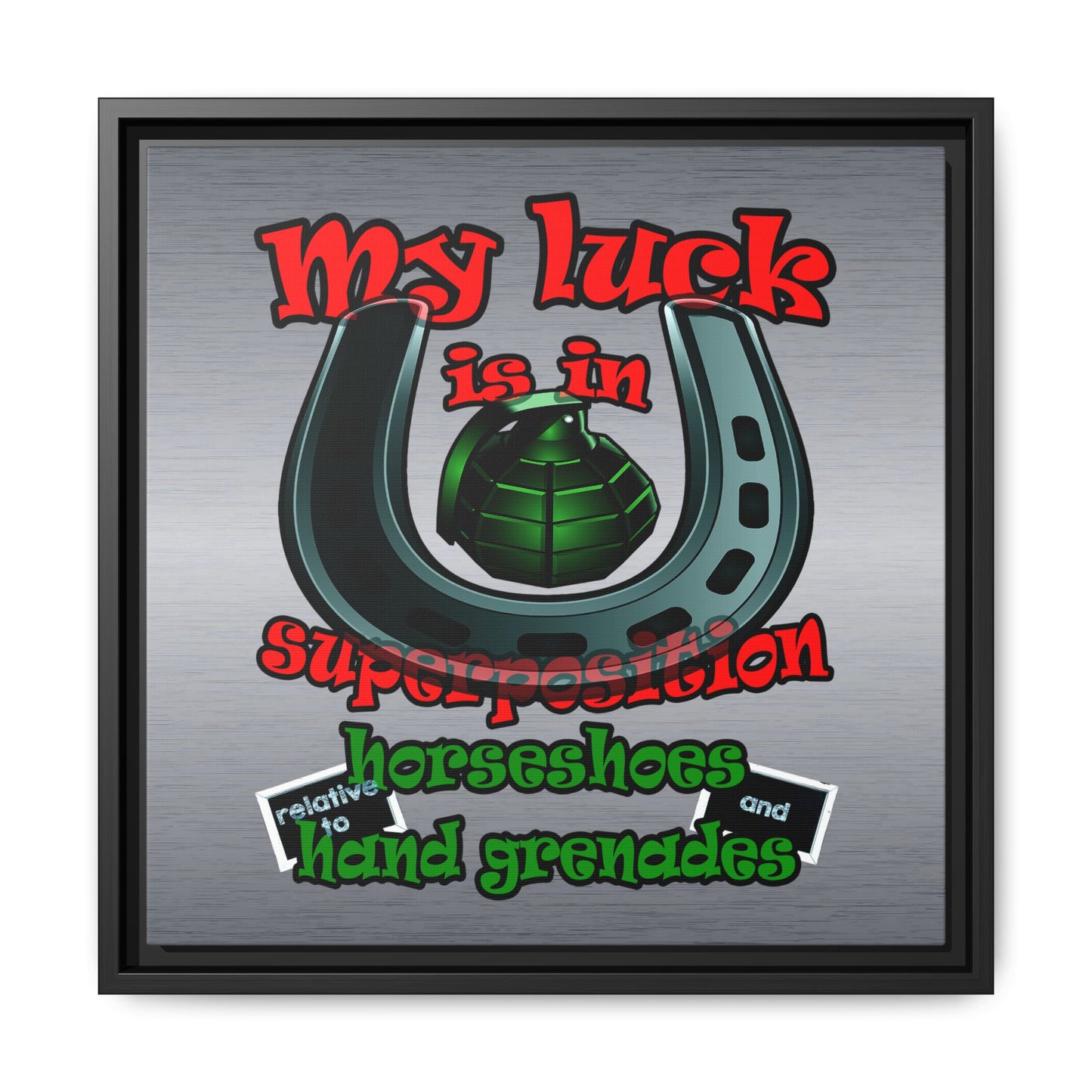 my luck - framed canvas art (brushed nickel)