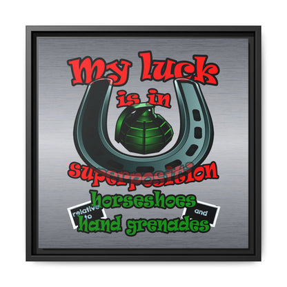 my luck - framed canvas art (brushed nickel)