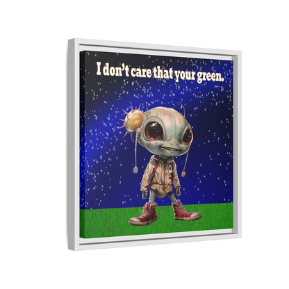 I don't care that your green - framed canvas art ('snoops' background)