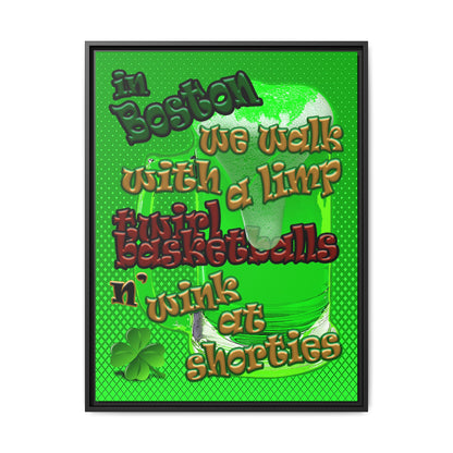 celtics logo - framed canvas art (logo green)