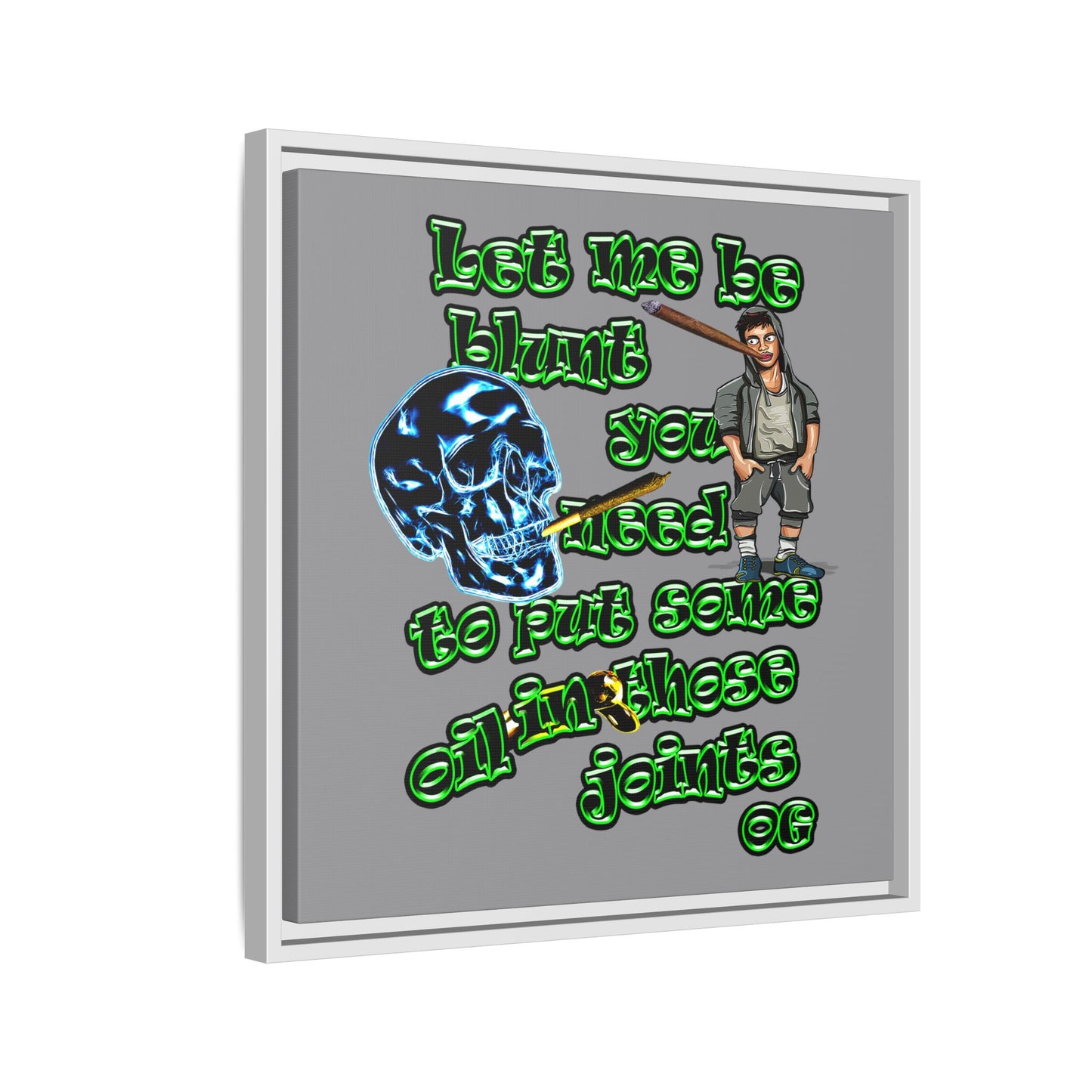 og - framed canvas art (grey)