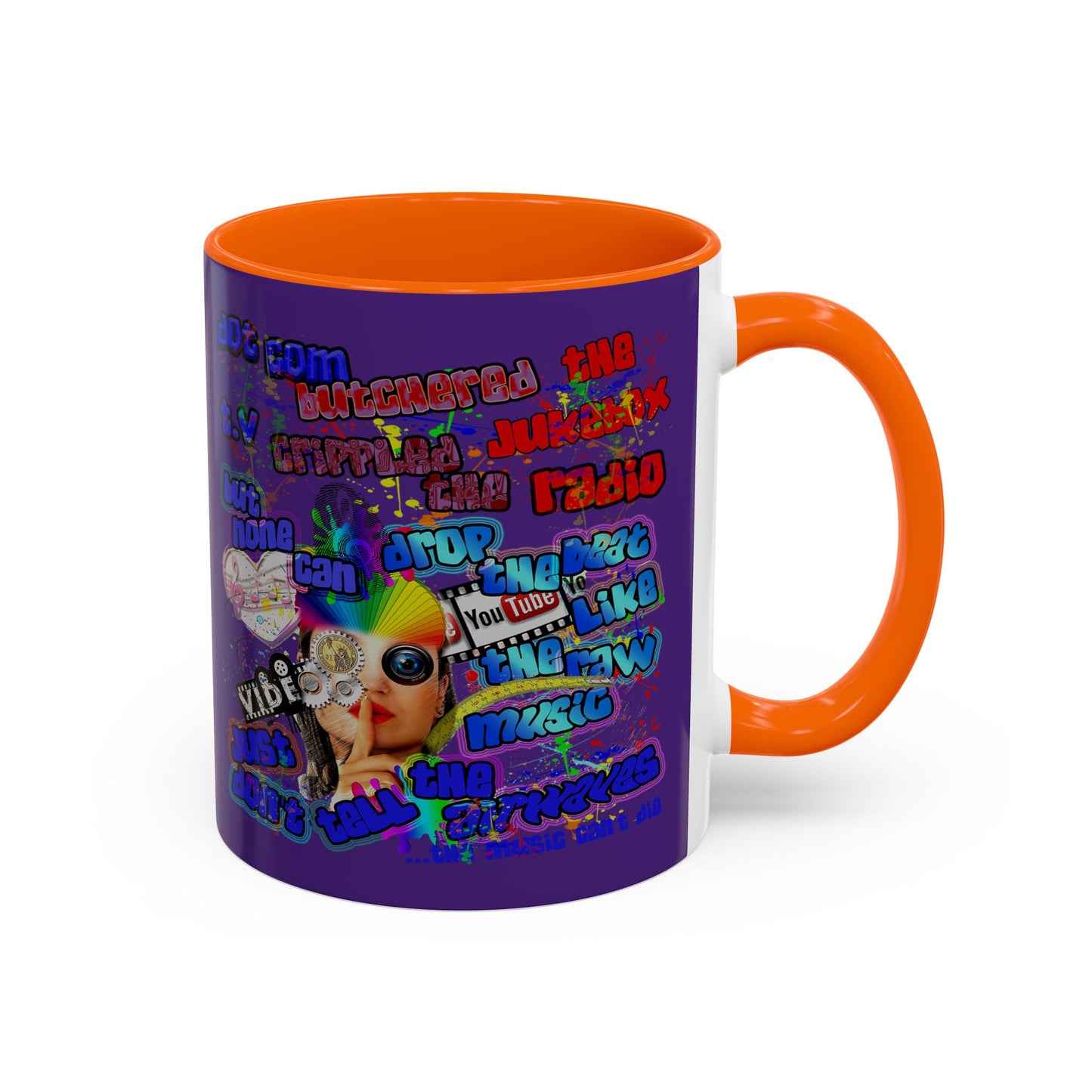 drop the beat - Accent Mug (purple)