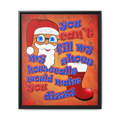 santa's shoes - framed canvas art (burnt orange)