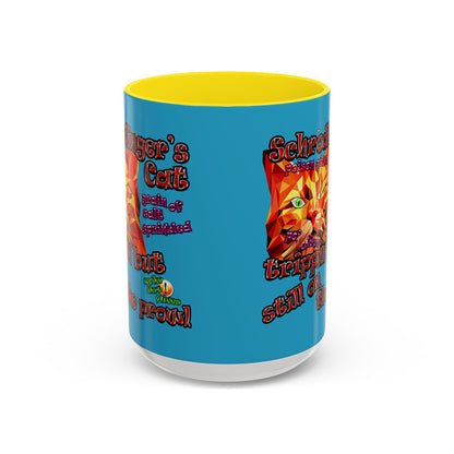 schrodinger's cat - Accent Mug (turquoise)