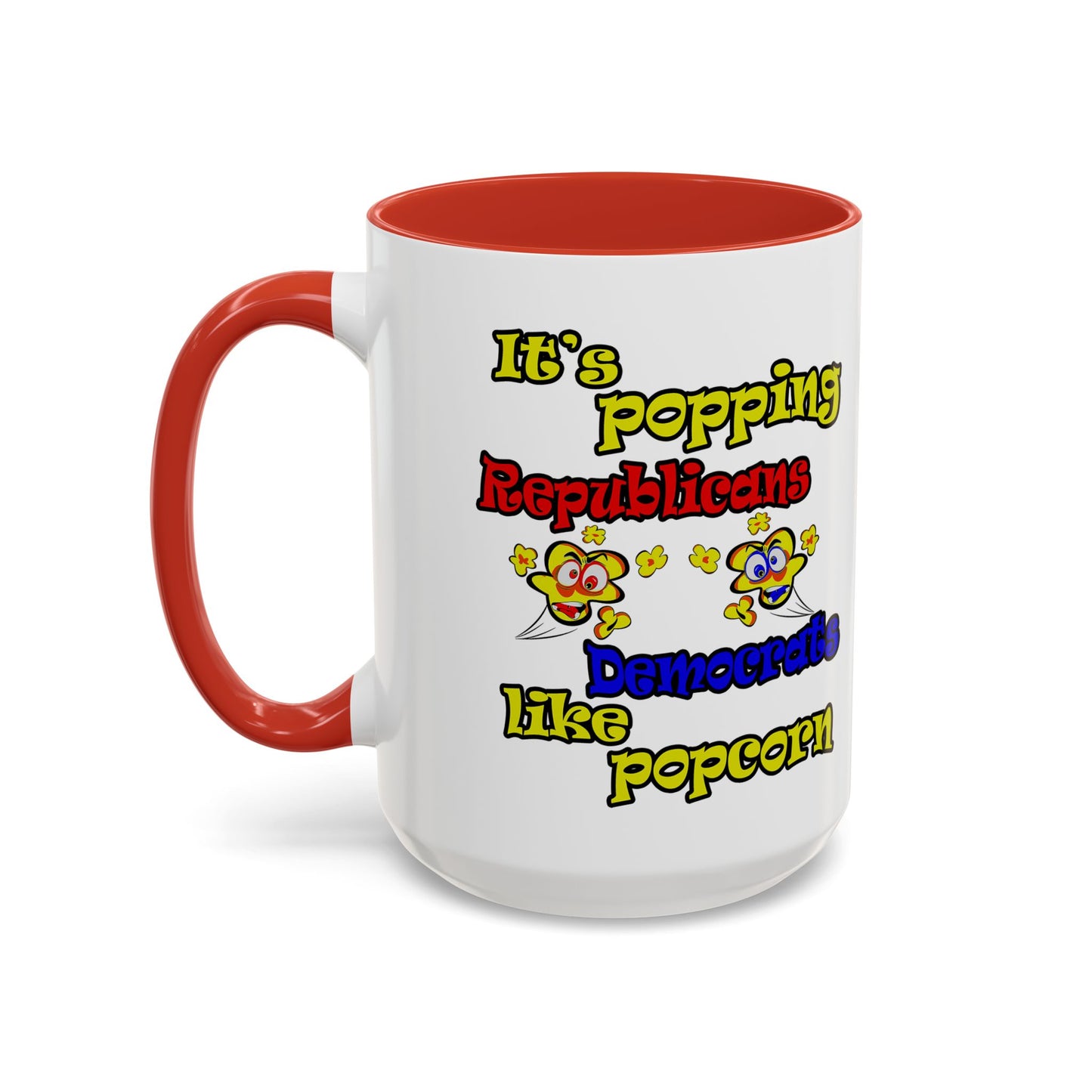 popping like popcorn - Accent Mug (white)