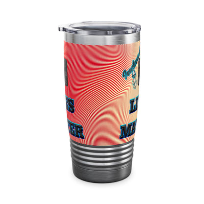 irrelevant - Ringneck Tumbler, 20oz (yellow-orange wave)