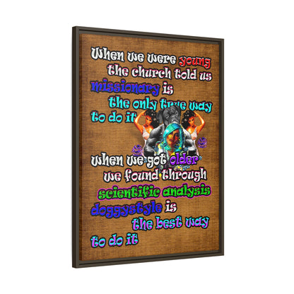 doggystyle - framed canvas art (brown papyrus)