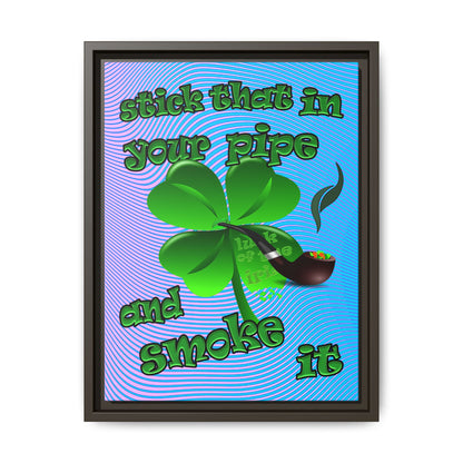 stick that in your pipe and smoke it - framed canvas art (light blue-purple wave)