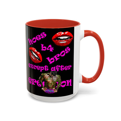hoes b4 bros - Accent Mug (black)