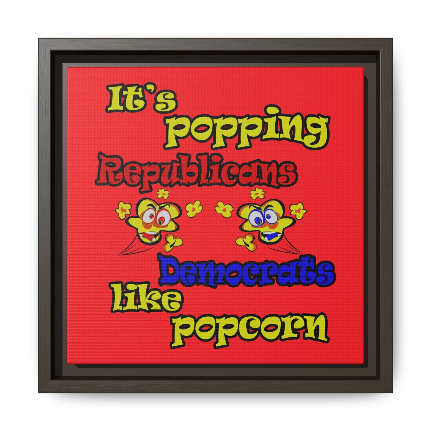 popping like popcorn - framed canvas art (red)