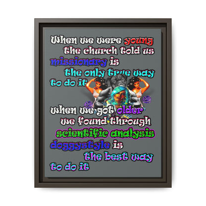 doggystyle - framed canvas art (dark grey)