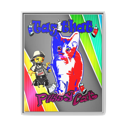 tag that - framed canvas art (rainbow split)