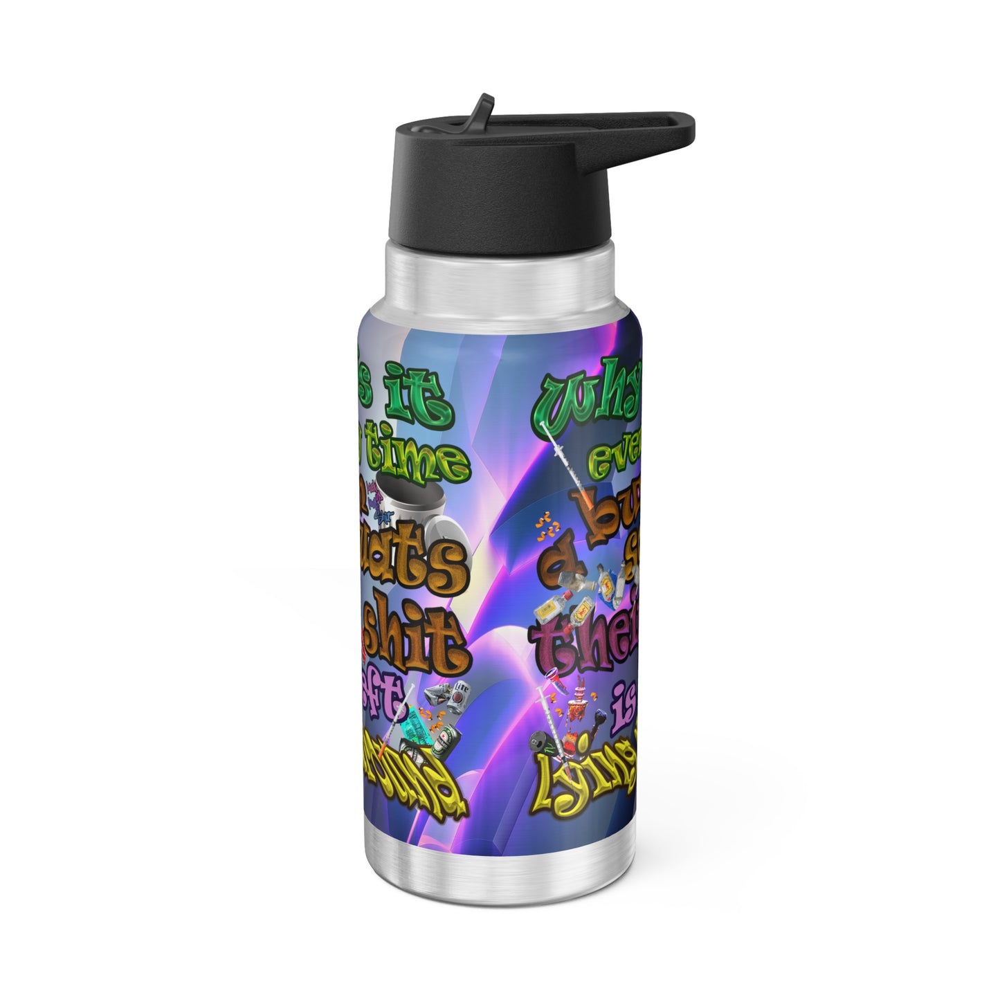 the bum's shit - Gator Tumbler, 32oz (grey-pink wave)