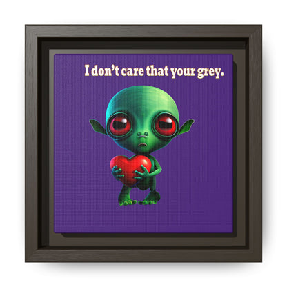I don't care that your grey - framed canvas art (purple)