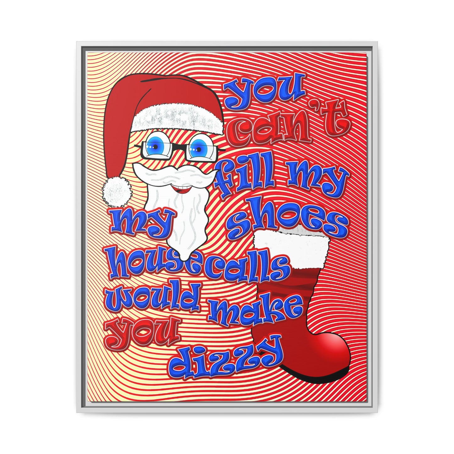 santa's shoes - framed canvas art (yellow-orange wave)