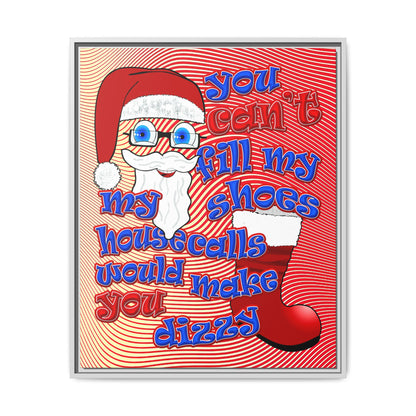 santa's shoes - framed canvas art (yellow-orange wave)