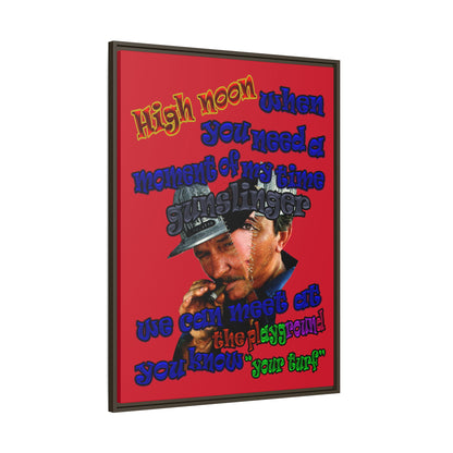 high noon - framed canvas art (dark red)