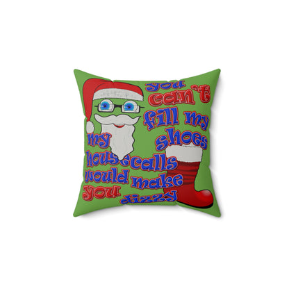 santa's shoes - Faux Suede Square Pillow - (green)