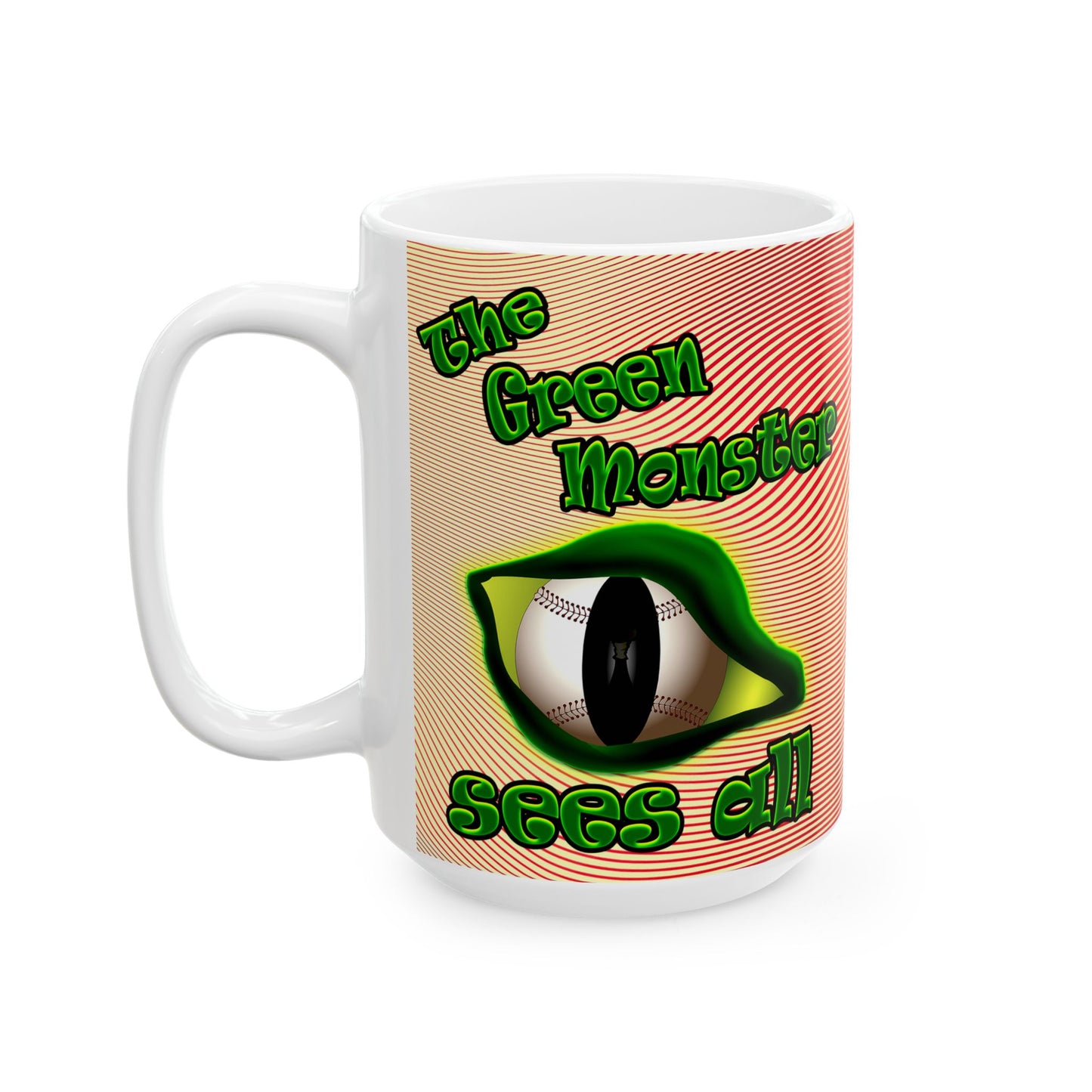 green monster - White Mug (yellow-orange wave)
