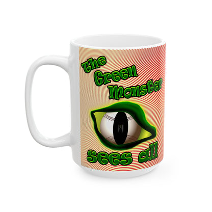 green monster - White Mug (yellow-orange wave)