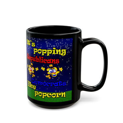 popping like popcorn - Black Mug ('snoops' background)