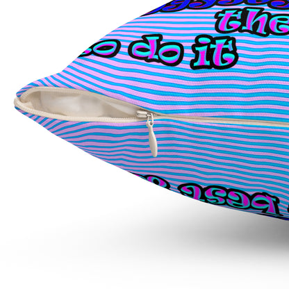 doggystyle - Spun Polyester Square Pillow - (light blue-purple wave)