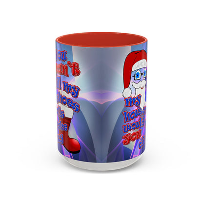 santa's shoes - Accent Mug (grey-pink wave)