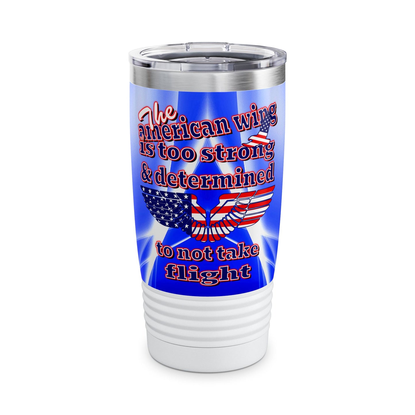 american wing - Ringneck Tumbler, 20oz (blue-white wave)