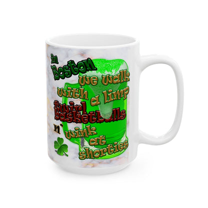 celtics logo - White Mug (white marble)
