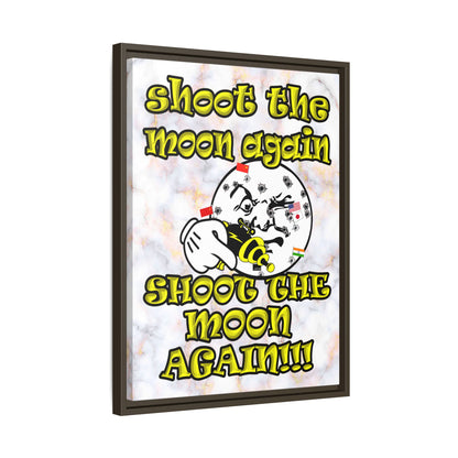 shoot the moon again - framed canvas art (white marble)