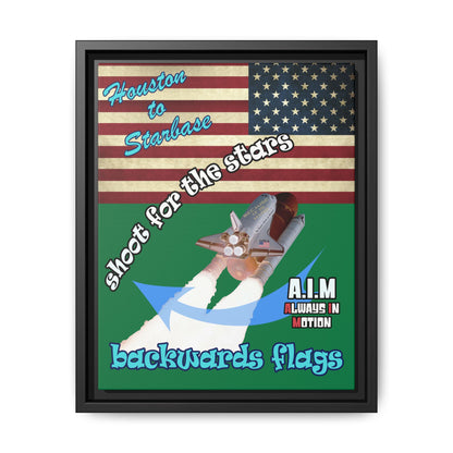 shoot for the stars - framed canvas art (dark green)