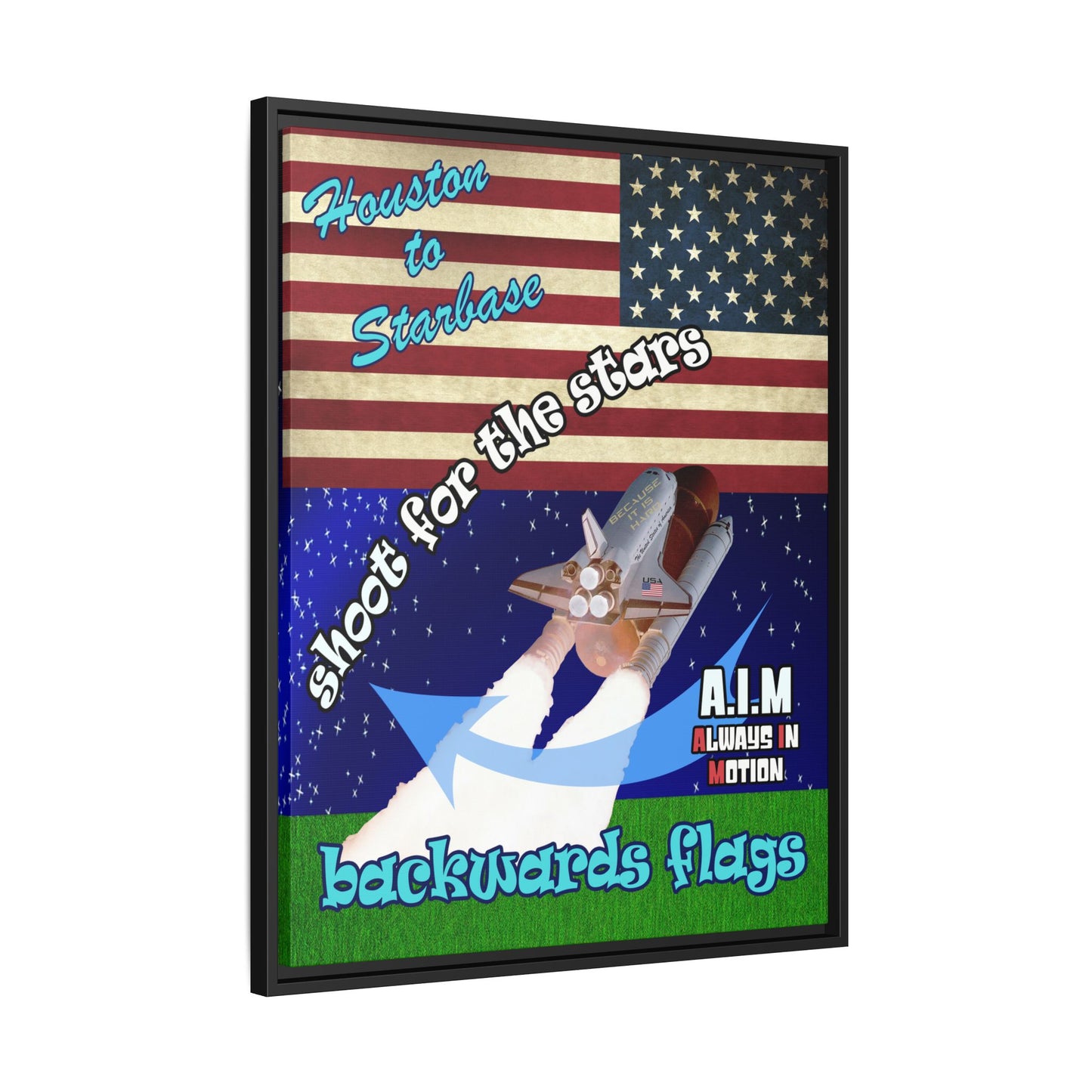 shoot for the stars - framed canvas art ('snoops' background)