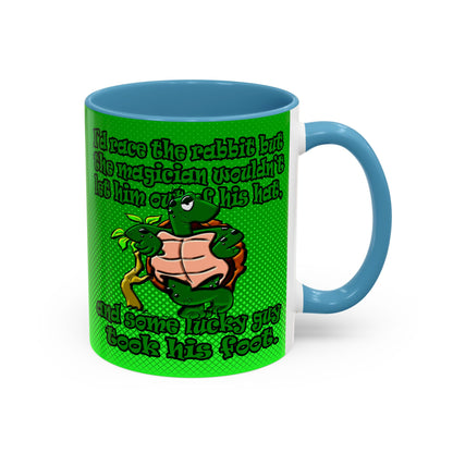 turtle race - Accent Mug (logo green)