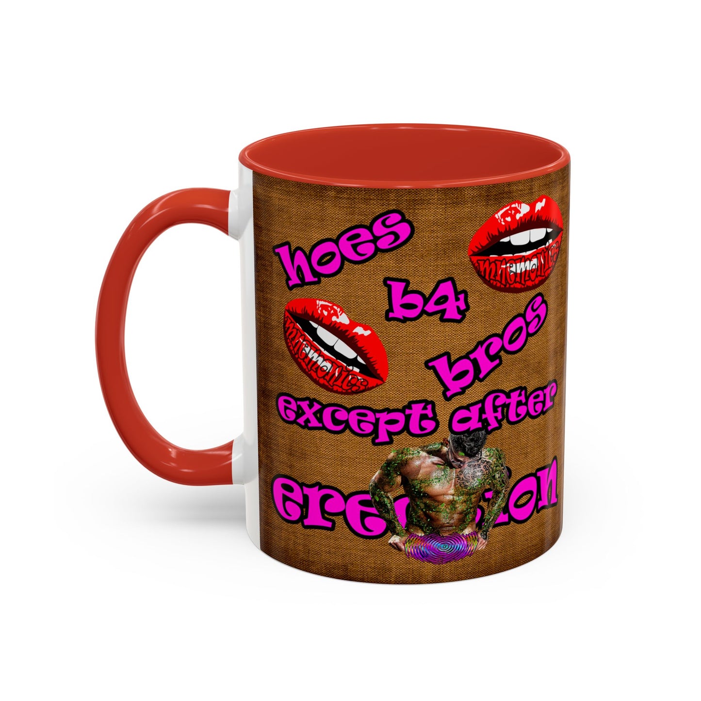 hoes b4 bros - Accent Mug (brown papyrus)