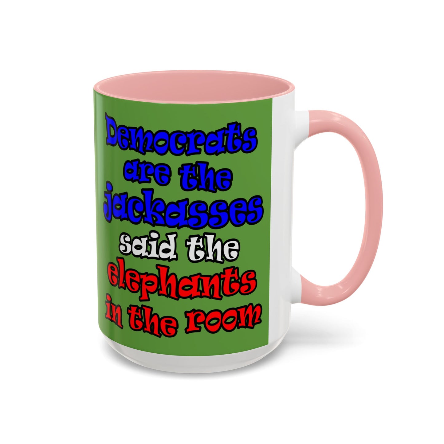 donkeys and elephants - Accent Mug (green)