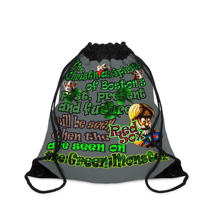 christmas spirits of boston - Drawstring Bag (dark grey)