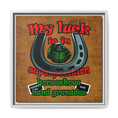 my luck - framed canvas art (brown papyrus)