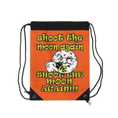 shoot the moon again - Drawstring Bag (orange)