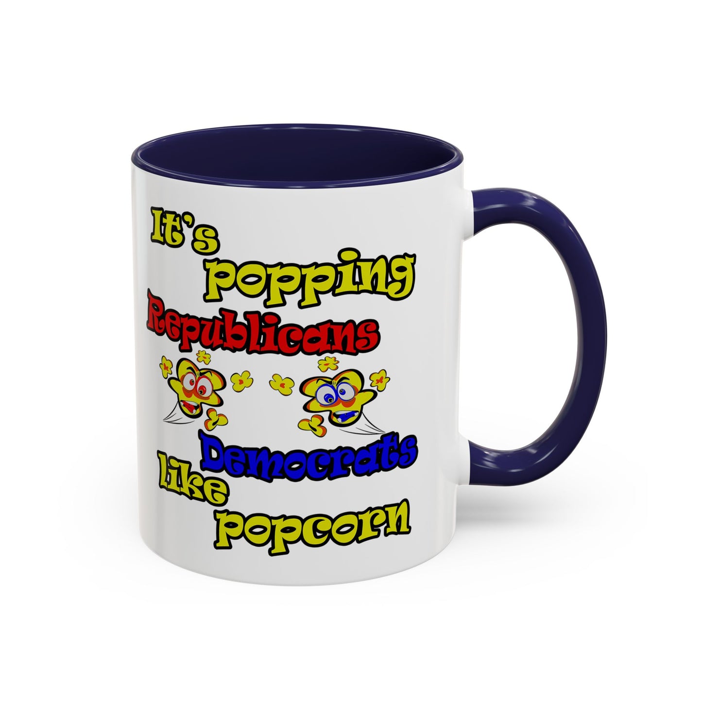 popping like popcorn - Accent Mug (white)
