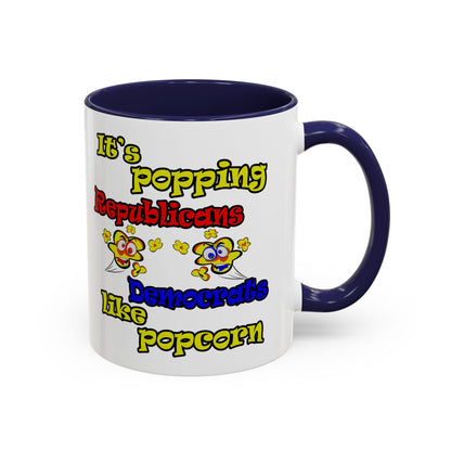popping like popcorn - Accent Mug (white)
