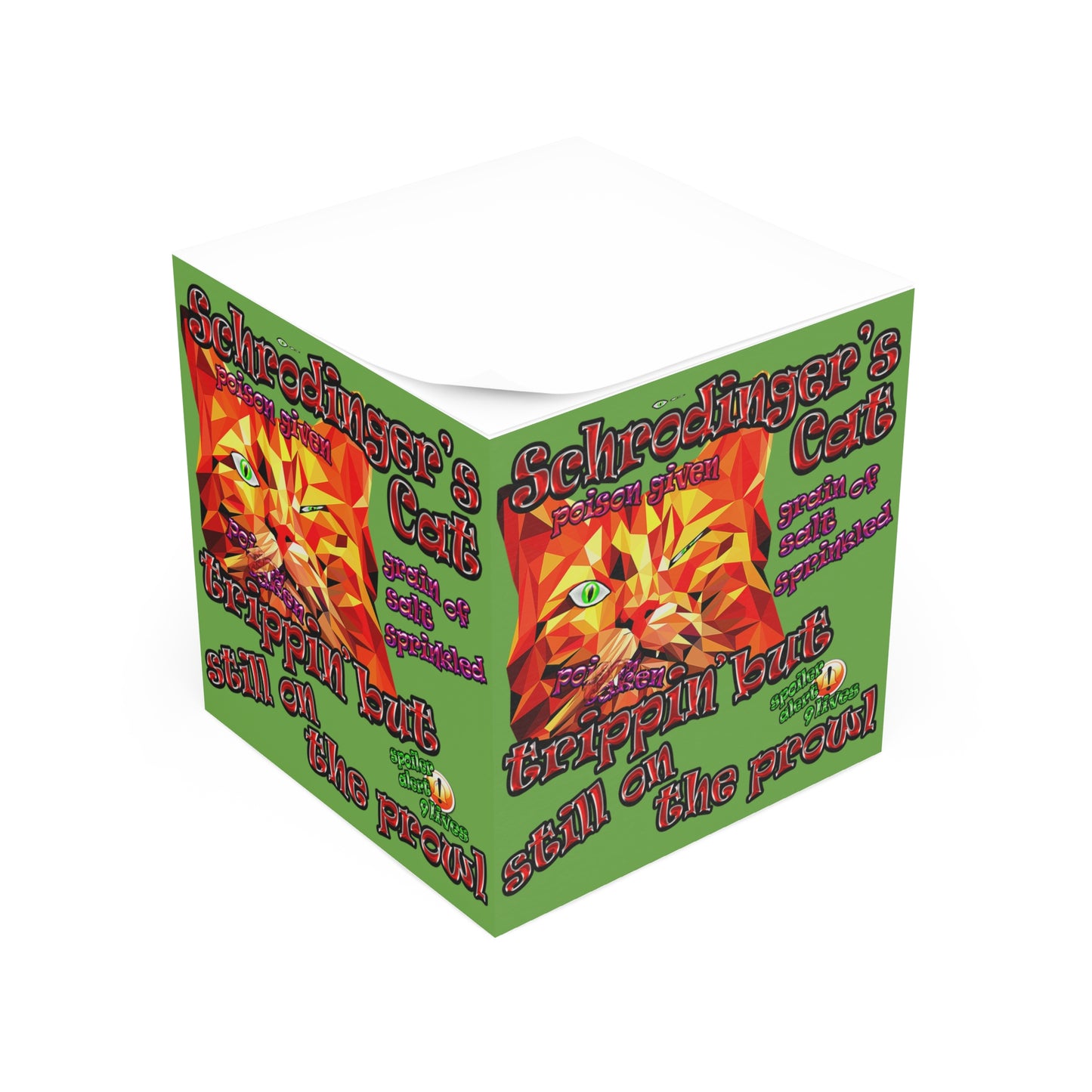 schrodinger's cat - note cube (green)