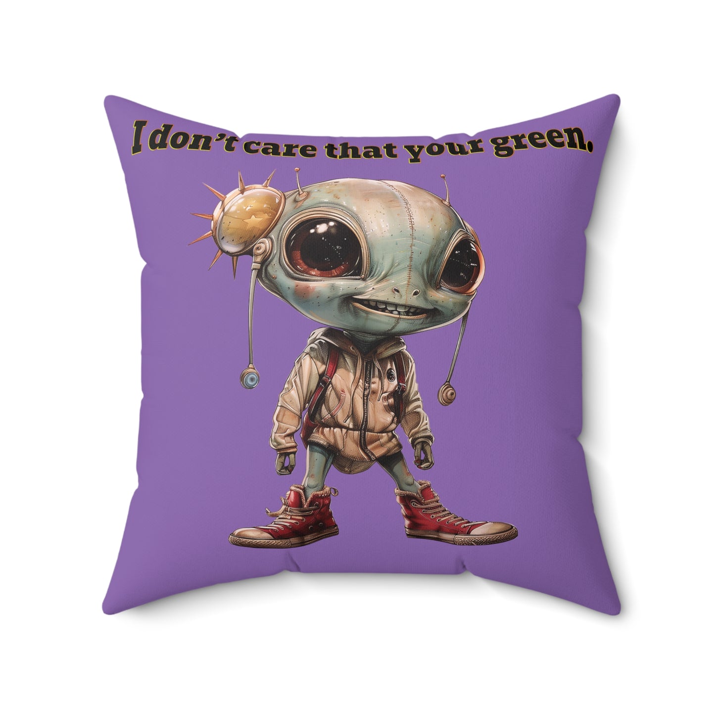 I don't care that your grey - Spun Polyester Square Pillow - (light purple)