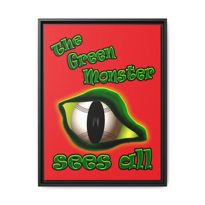 green monster - framed canvas art (red)