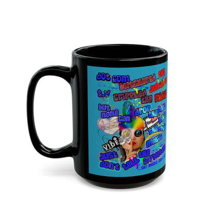 drop the beat - Black Mug (turquoise)