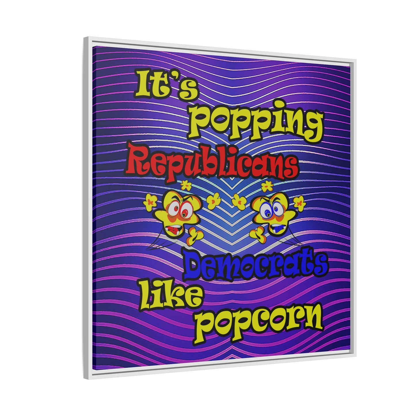 popping like popcorn - framed canvas art (purple wave)